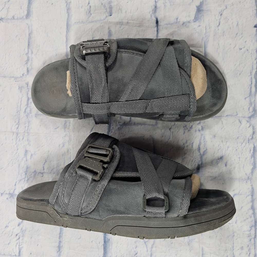 Draco Slide Sandals Mens 11-12 Charcoal Gray Buckle Tactical Utility Shoes